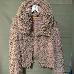 Soft & Cozy FREE PEOPLE Super Shag Hooded Coat Size M $158
